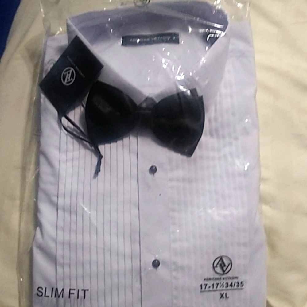 Tuxedo shirt and bow tie combo